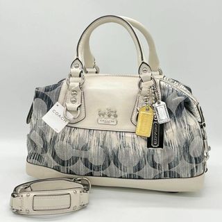 コーチ(COACH)の✨️美品✨️COACH アシュレイ オプアート ハンドバッグ 2way ホワイト(ハンドバッグ)