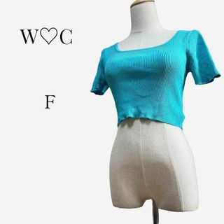 ダブルシー(wc)の【美シルエット◎】WC　コンパクトニットT　F　ブルー　WEGO　サマーニット(ニット/セーター)