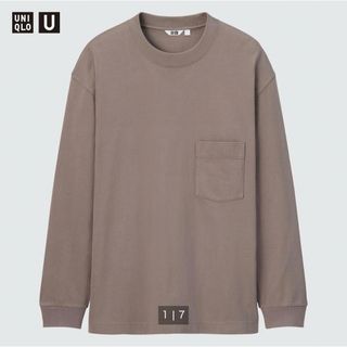 ユニクロ(UNIQLO)の新品 UNIQLO U クルーネックT 長袖 ロンT M BROWNユニクロユー(Tシャツ/カットソー(七分/長袖))