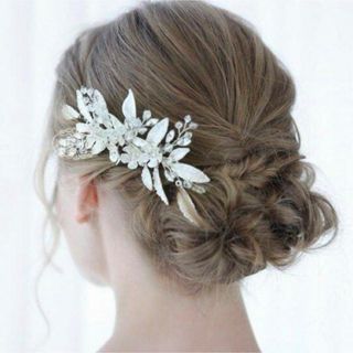 ☆ウェディングヘアアクセサリー☆ヘッドドレス ブライダル 結婚式 髪飾りシルバー(ヘッドドレス/ドレス)