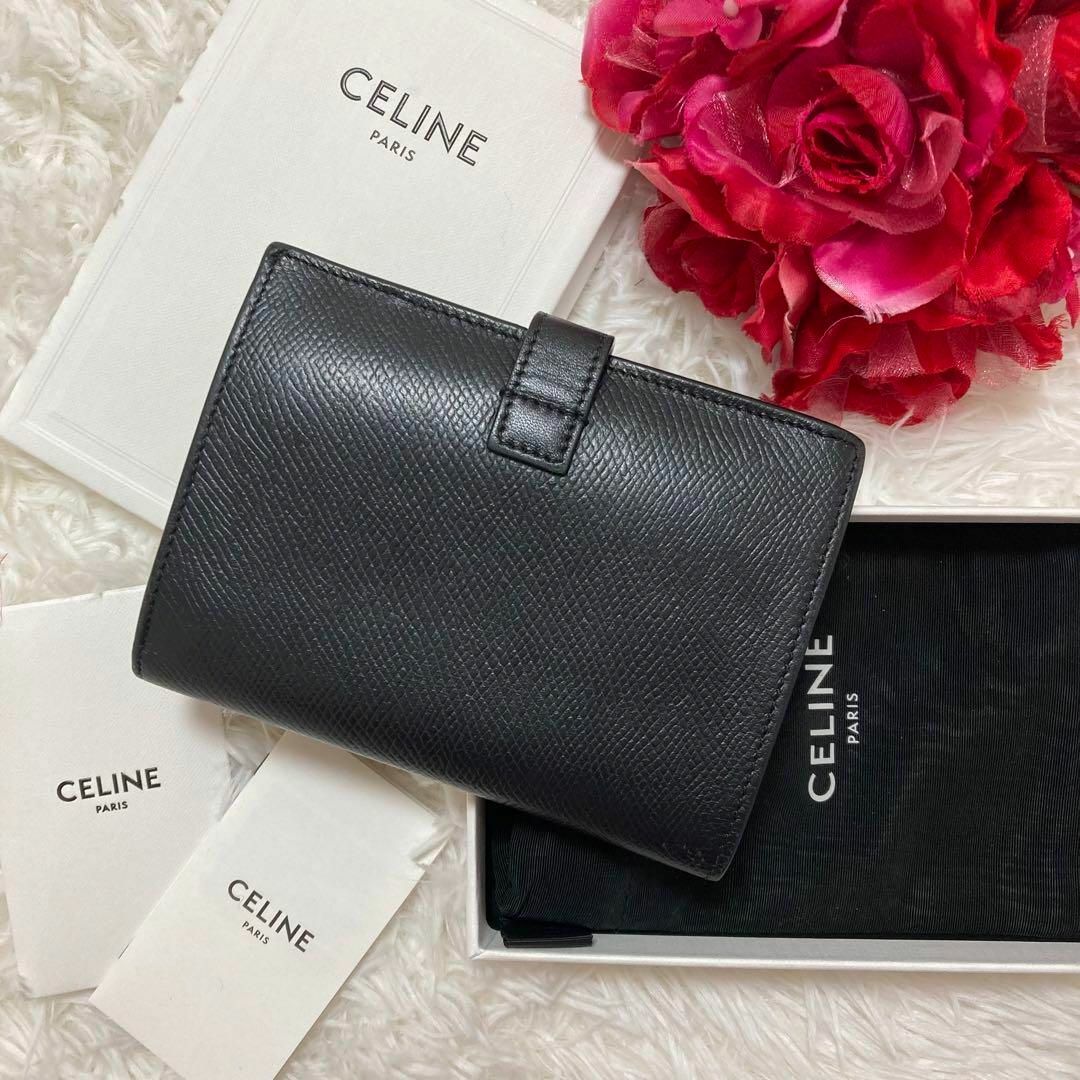 美品✨ CELINE 折り財布 ミディアムストラップ ウォレット ブラック