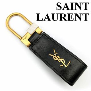 サンローラン(Saint Laurent)の美品【サンローラン】キーリング カサンドラロゴ レザー ゴールド金具(キーホルダー)