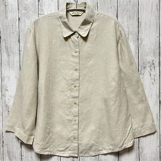 エディーバウアー(Eddie Bauer)のエディーバウアー　Eddie Baueri　リネンシャツ　サイズ:M グレー(シャツ)