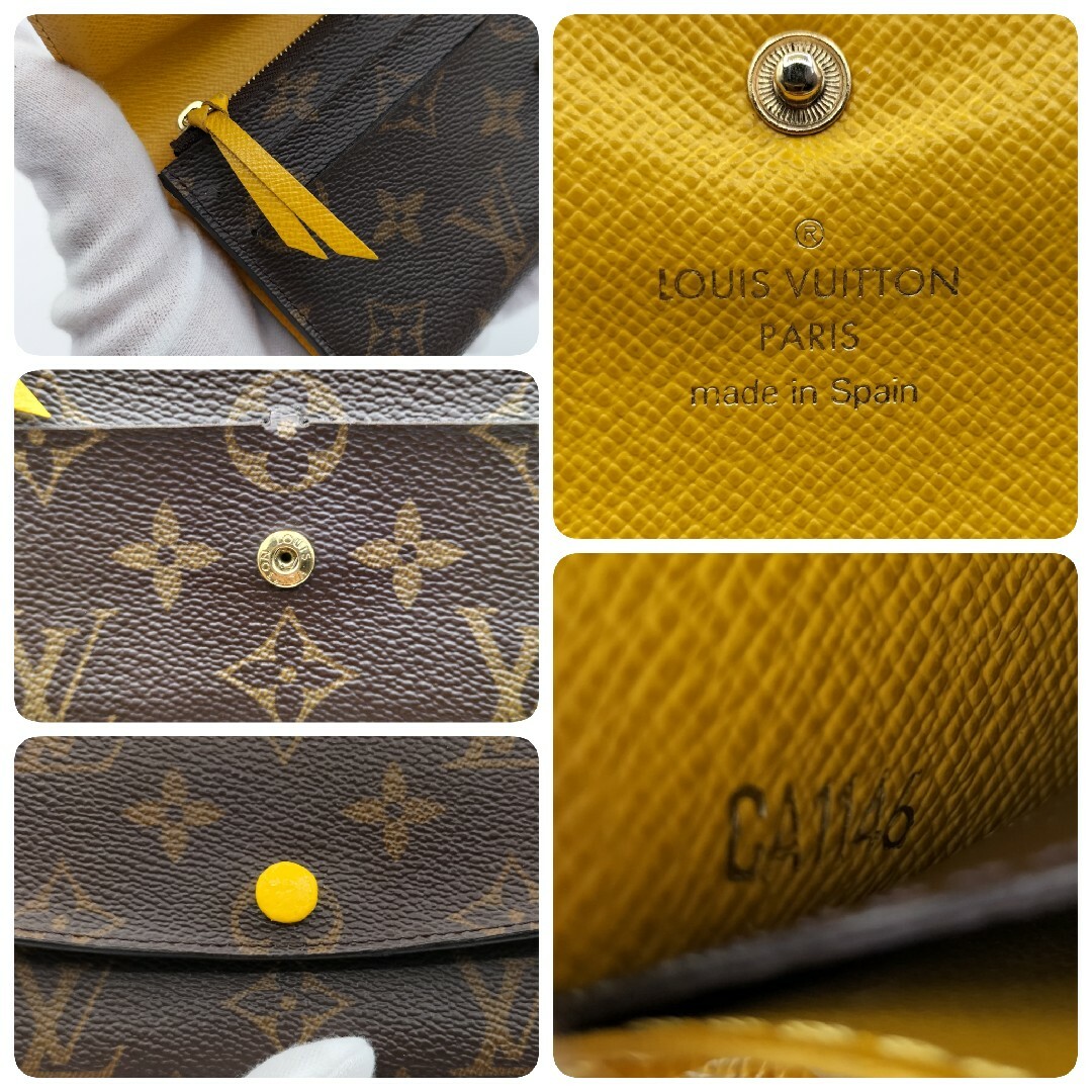 LOUIS VUITTON(ルイヴィトン)の美品☆ヴィトン ポルトフォイユ エミリー イエロー 長財布  M60698 レディースのファッション小物(財布)の商品写真