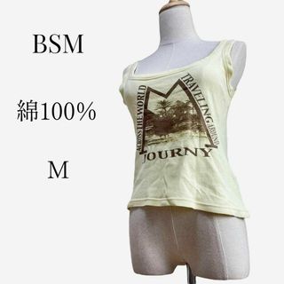 【大人気アイテム◎】BSM　タンクトップ　M　イエロー　綿100%　ノースリーブ(タンクトップ)