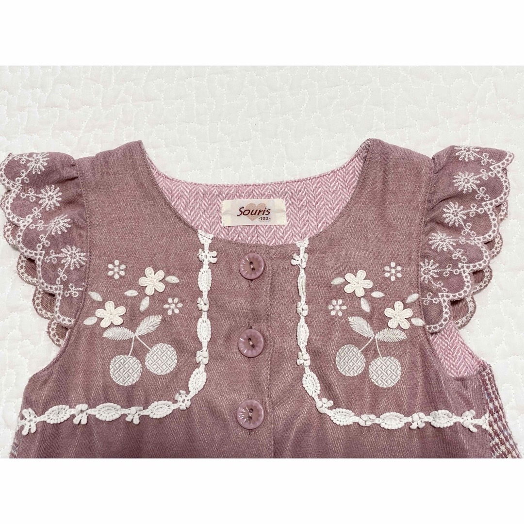 Souris(スーリー)のスーリー　チェリーワンピース キッズ/ベビー/マタニティのキッズ服女の子用(90cm~)(ワンピース)の商品写真