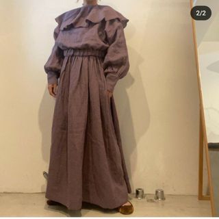 【ito fukuoka】French linen 3way《purple》(ロングワンピース/マキシワンピース)