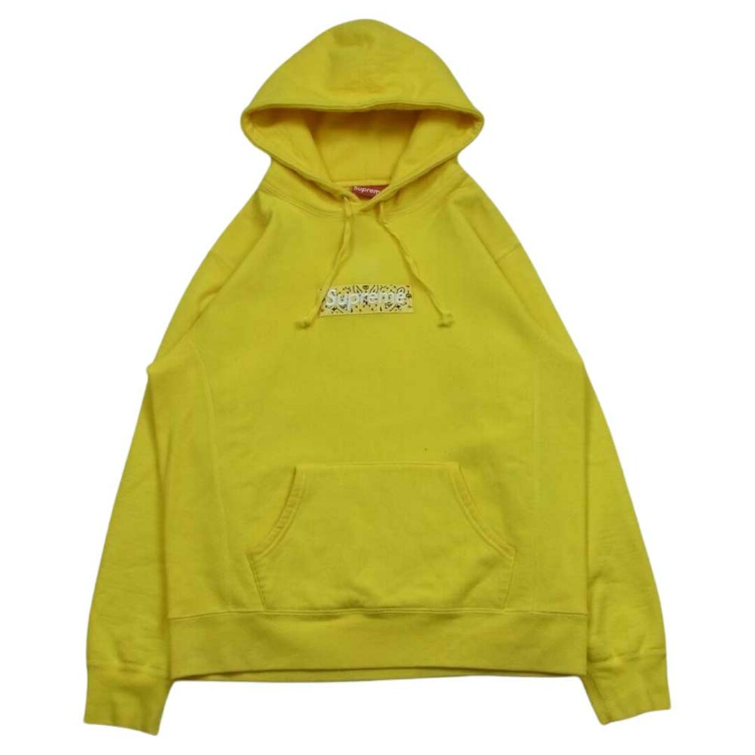 Supreme(シュプリーム)のSupreme シュプリーム 19AW Bandana Box Logo Hooded Sweatshirt バンダナ ボックスロゴ フーデッド スウェット プルオーバー パーカー イエロー系 M【中古】 メンズのトップス(パーカー)の商品写真