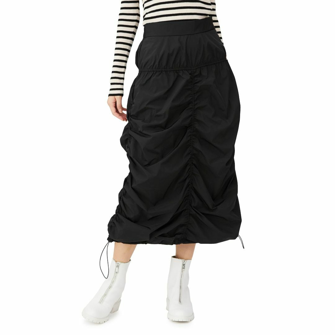 【色: クロメイン (01)】[ビス] スカート ギャザーバルーンスカート レデ レディースのファッション小物(その他)の商品写真