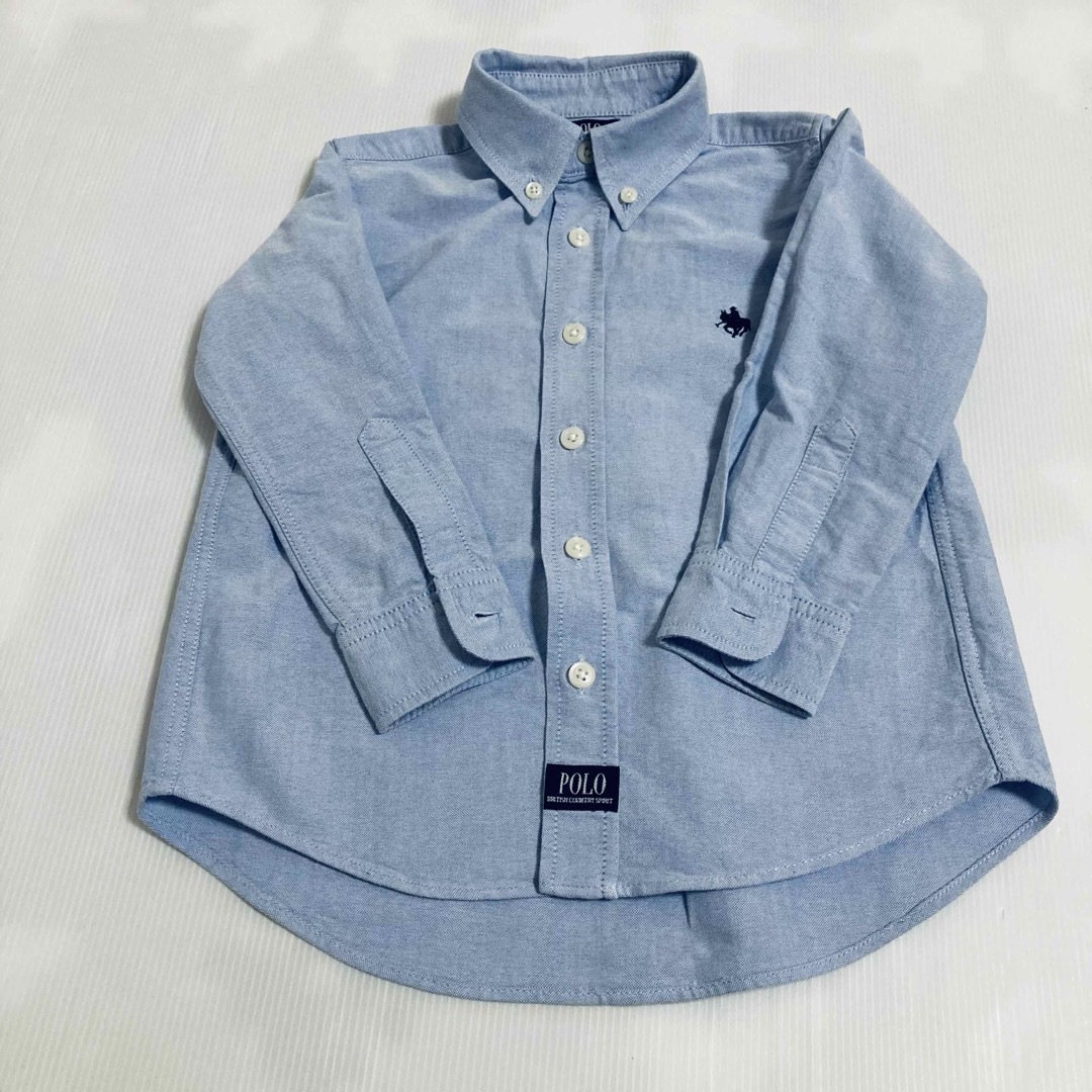 POLO RALPH LAUREN(ポロラルフローレン)の【POLO・万能シャツ】コットン　長袖　シャツ（100サイズ）予備ボタン付き キッズ/ベビー/マタニティのキッズ服男の子用(90cm~)(Tシャツ/カットソー)の商品写真