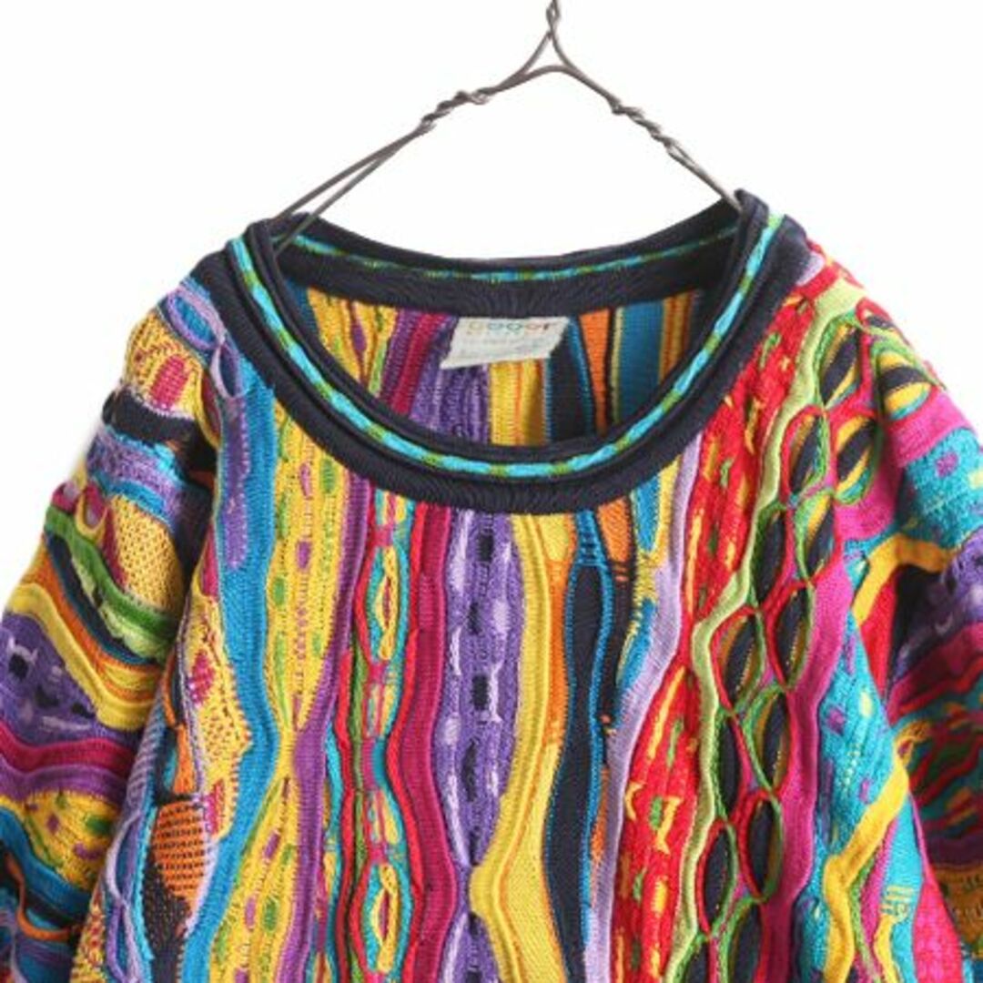 90s オーストラリア製 COOGI 3D 立体編み コットン ニット セーター L