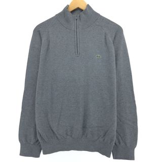 ラコステ(LACOSTE)の古着 ラコステ LACOSTE コットンニットハーフジップセーター メンズL /eaa416207(ニット/セーター)