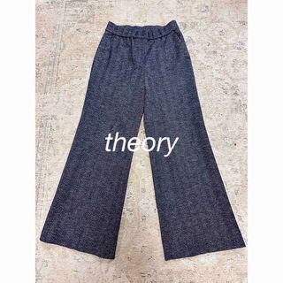 theory - 【極美品】Theory セオリー ワイドパンツ フレア ブルー