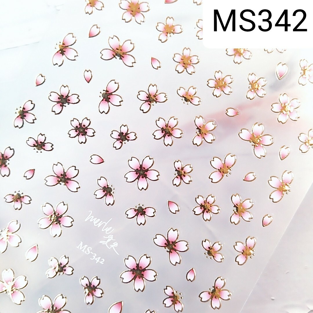 MS342  高発色　桜ネイルシール コスメ/美容のネイル(ネイル用品)の商品写真