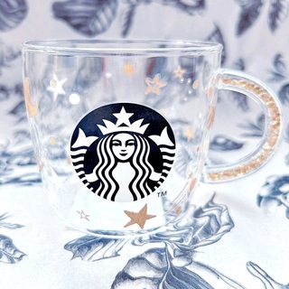スターバックスコーヒー(Starbucks Coffee)のSTARBUCKS ホリデー2020ビーズハンドル耐熱グラスマグスター296ml(グラス/カップ)