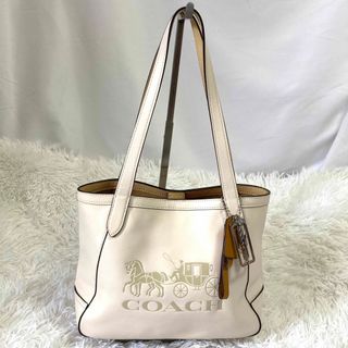 COACH トートバッグ 編み込み 大容量 レザー  希少 5122914