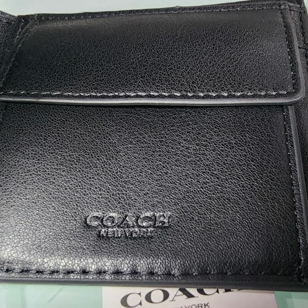 COACH(コーチ)の【未使用品】人気！ コーチ COACH メンズ 二つ折り財布 ブラック　 メンズのファッション小物(折り財布)の商品写真