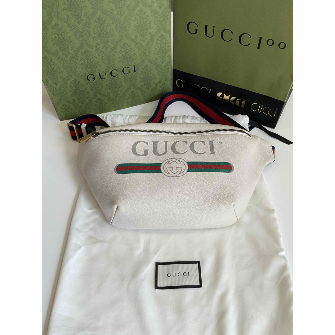 Gucci(グッチ)のグッチ GUCCI グッチプリント ロゴ レザー ボディバッグ メンズのバッグ(ボディーバッグ)の商品写真