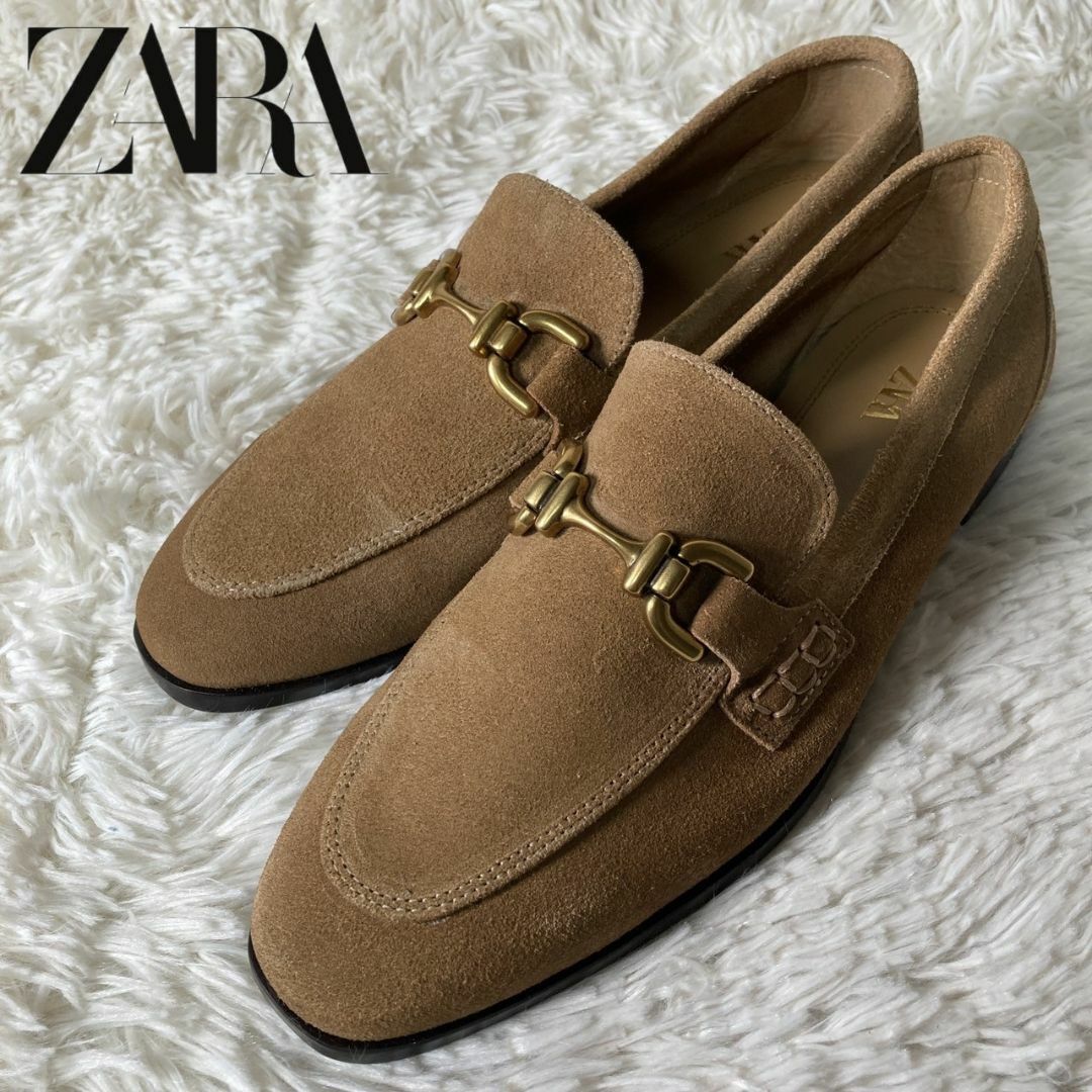 ZARA(ザラ)のほぼ未使用 ZARA ザラ ビットローファー スエード 本革 レザー 25.5 レディースの靴/シューズ(ローファー/革靴)の商品写真