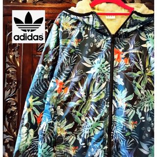 アディダス(adidas)のアディダス ネオ ボタニカル 花柄 ナイロン ジャージ ウィンドブレーカー(ナイロンジャケット)