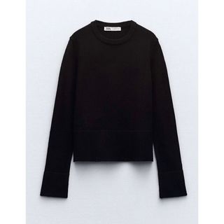 ザラ(ZARA)のCROPPED KNIT SWEATER WITH SLITS 3519123(ニット/セーター)