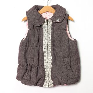 エニィファム(anyFAM)のエニィファム 中綿入りベスト リバーシブル アウター ウール混 キッズ 女の子用 120サイズ ブラウン anyFAM(その他)