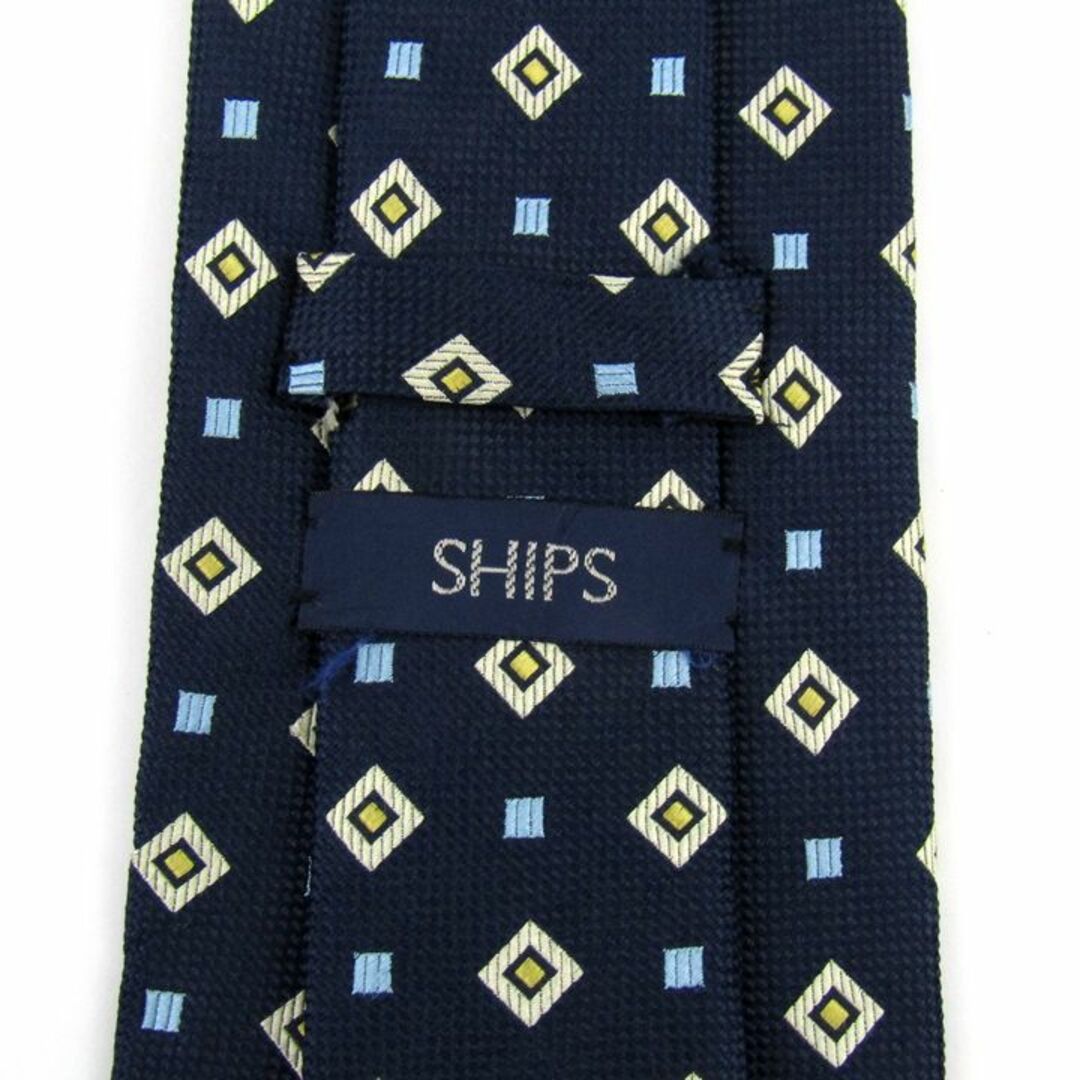 SHIPS(シップス)のシップス ブランドネクタイ チェック柄 シルク ハンドメイド 日本製 メンズ ネイビー SHIPS メンズのファッション小物(ネクタイ)の商品写真