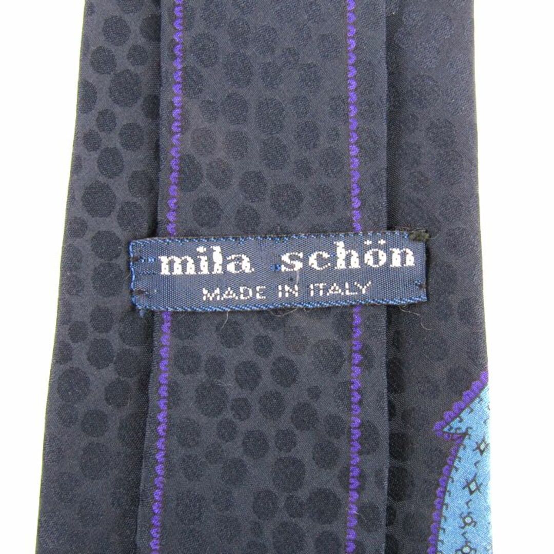 mila schon(ミラショーン)のミラショーン ブランドネクタイ ペイズリー柄 シルク イタリア製 メンズ ネイビー mila schon メンズのファッション小物(ネクタイ)の商品写真