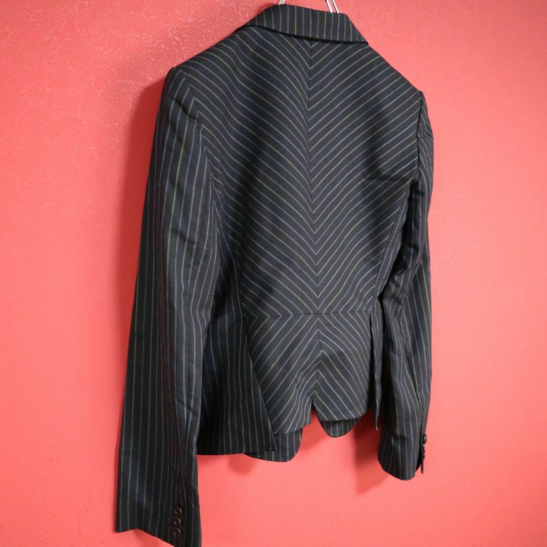 Paul Smith(ポールスミス)の【希少】Paul Smith マルチカラー ストライプ柄 変形デザイン JKT レディースのジャケット/アウター(テーラードジャケット)の商品写真