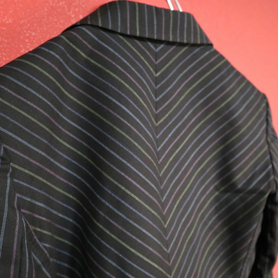 Paul Smith(ポールスミス)の【希少】Paul Smith マルチカラー ストライプ柄 変形デザイン JKT レディースのジャケット/アウター(テーラードジャケット)の商品写真