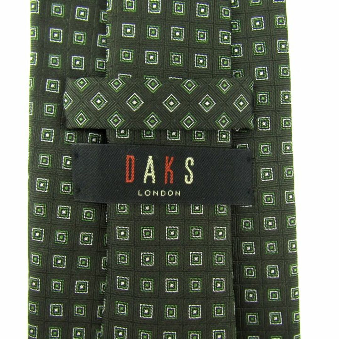 DAKS(ダックス)のダックス ブランドネクタイ スクエアドット柄 シルク 日本製 メンズ グリーン系 DAKS メンズのファッション小物(ネクタイ)の商品写真