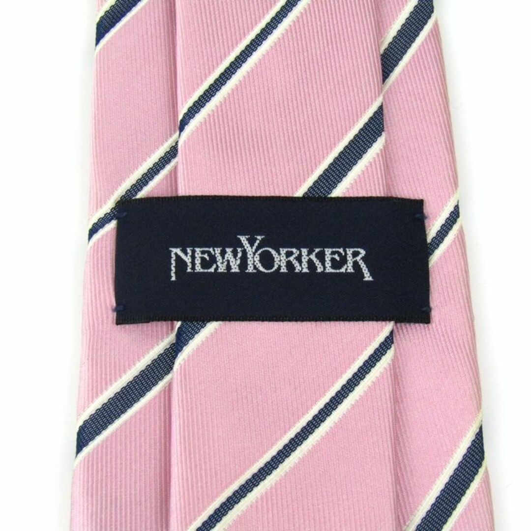 NEWYORKER(ニューヨーカー)のニューヨーカー ブランドネクタイ ストライプ柄 シルク メンズ ピンク NEWYORKER メンズのファッション小物(ネクタイ)の商品写真