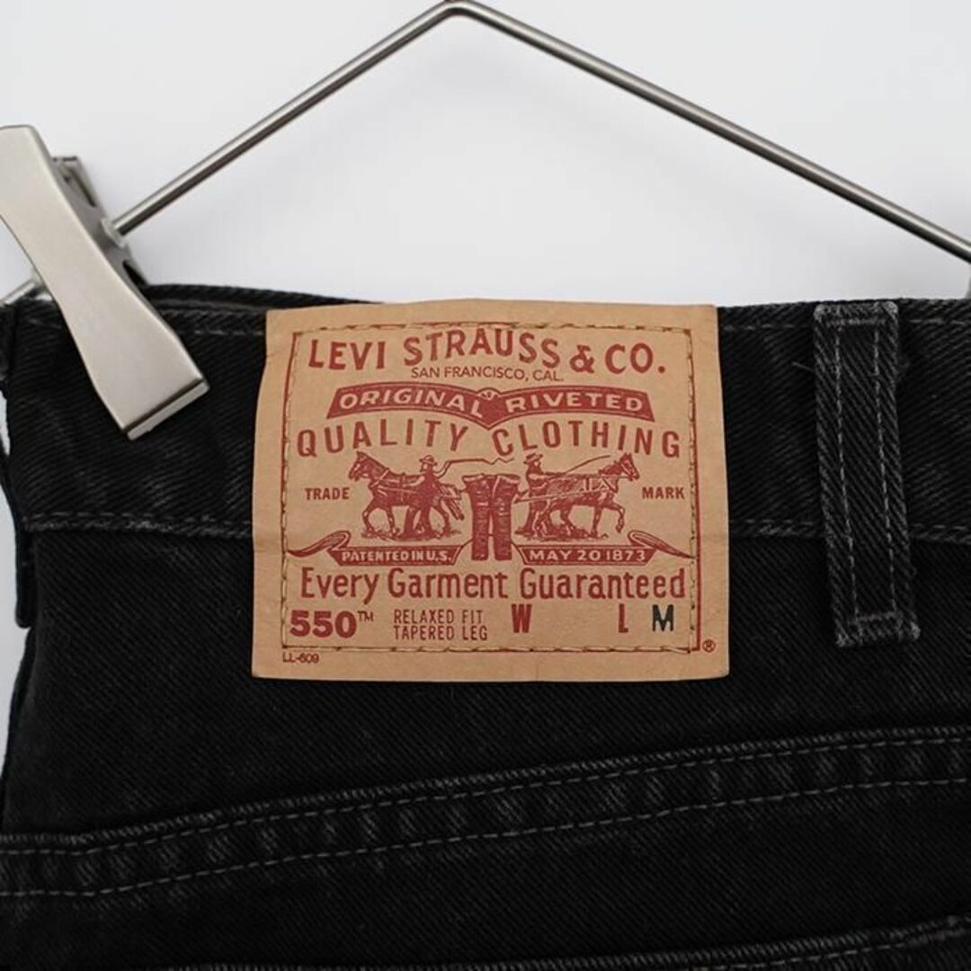 Levi's(リーバイス)の00s USA製 リーバイス550 極太ブラックデニム 黒 バギーパンツ ボトム レディースのパンツ(デニム/ジーンズ)の商品写真