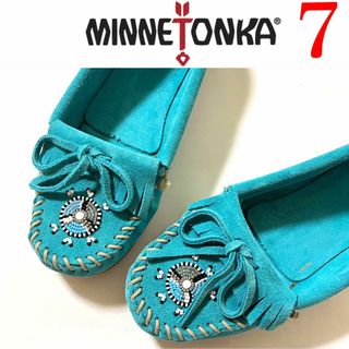 Minnetonka - MINNETONKA ミネトンカ ビーズ刺繍　モカシン ターコイズ　24㎝　7