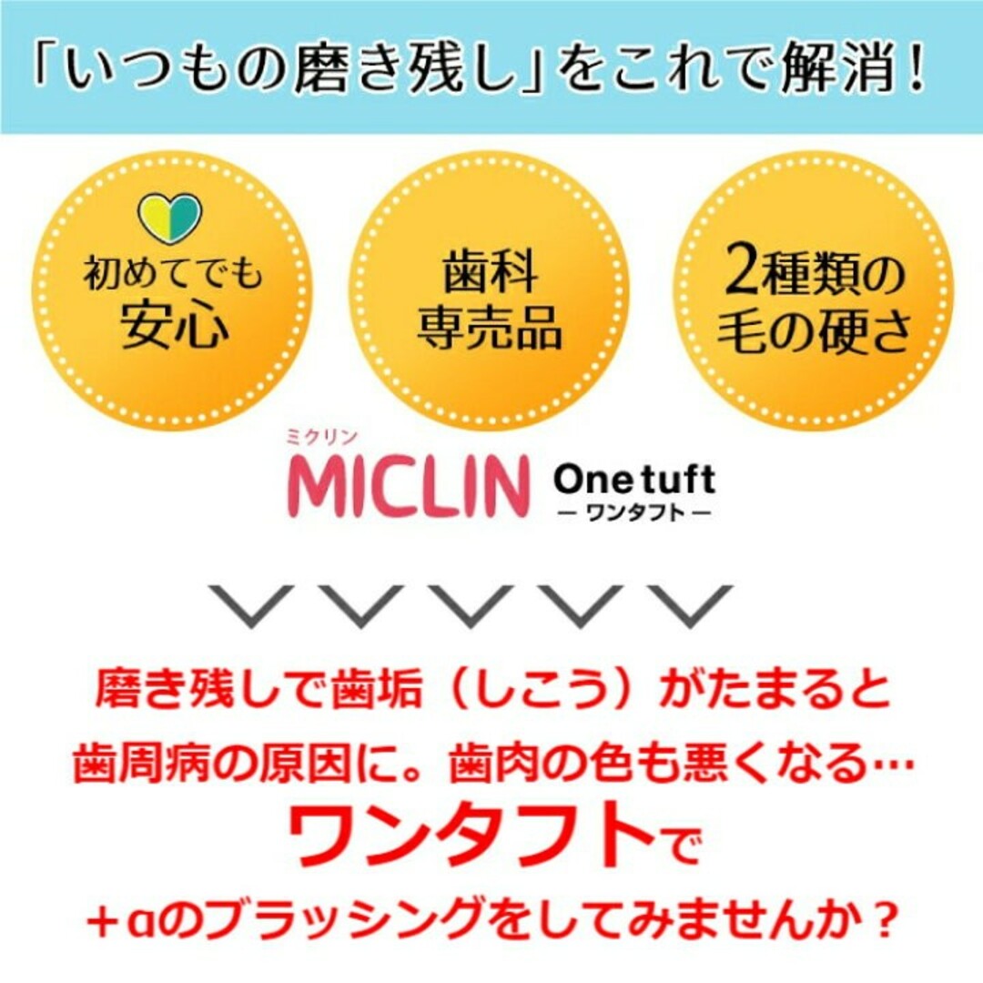 ワンタフトブラシ 「Miclin (ミクリン)」  ミクリン 10本セット コスメ/美容のオーラルケア(歯ブラシ/デンタルフロス)の商品写真