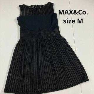 マックスアンドコー(Max & Co.)のMAX&Co. マックスアンドコー　ノースリーブワンピース　レース　シアー　古着(ひざ丈ワンピース)