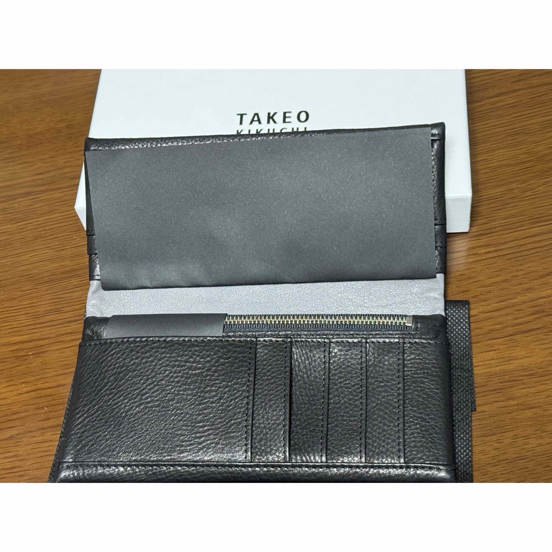 TAKEO KIKUCHI(タケオキクチ)のTAKEO KIKUCHI タケオキクチ 長財布 メンズ ロビン 黒本革 レザー メンズのファッション小物(長財布)の商品写真