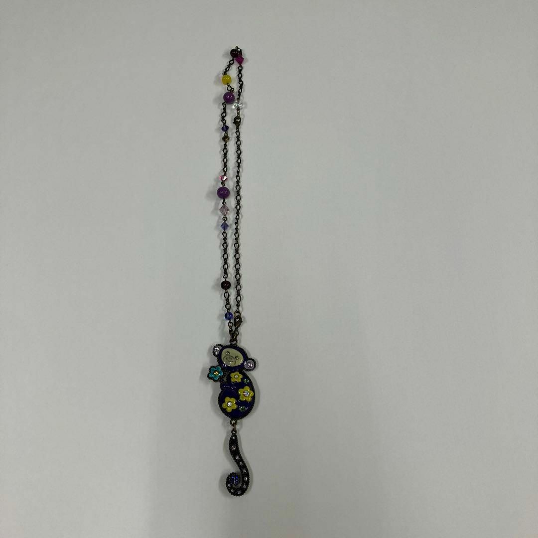 ANNA SUI(アナスイ)のANNA SUI アナスイ　ネックレス　サル　猿　古着女子　花柄　モンキー レディースのアクセサリー(ネックレス)の商品写真