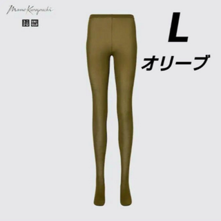 ユニクロ(UNIQLO)のマメクロゴウチ　ヒートテックニットタイツ（シアー）　オリーブ　サイズL　ユニクロ(タイツ/ストッキング)