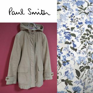 【極希少】Paul Smith 裏地花柄 デザイン フード付き 中綿 コート