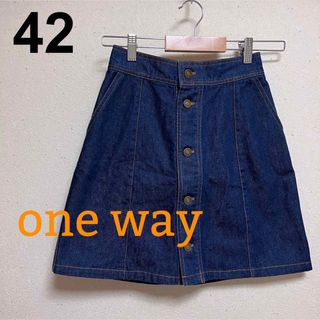 ワンウェイ(one*way)の42 oneway(ワンウェイ)  デニムスカート レディース Mサイズ(ひざ丈スカート)