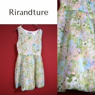 リランドチュール(Rirandture)の【極美品/希少デザイン】Rirandture 花柄 フロッキー加工 ワンピース(ひざ丈ワンピース)