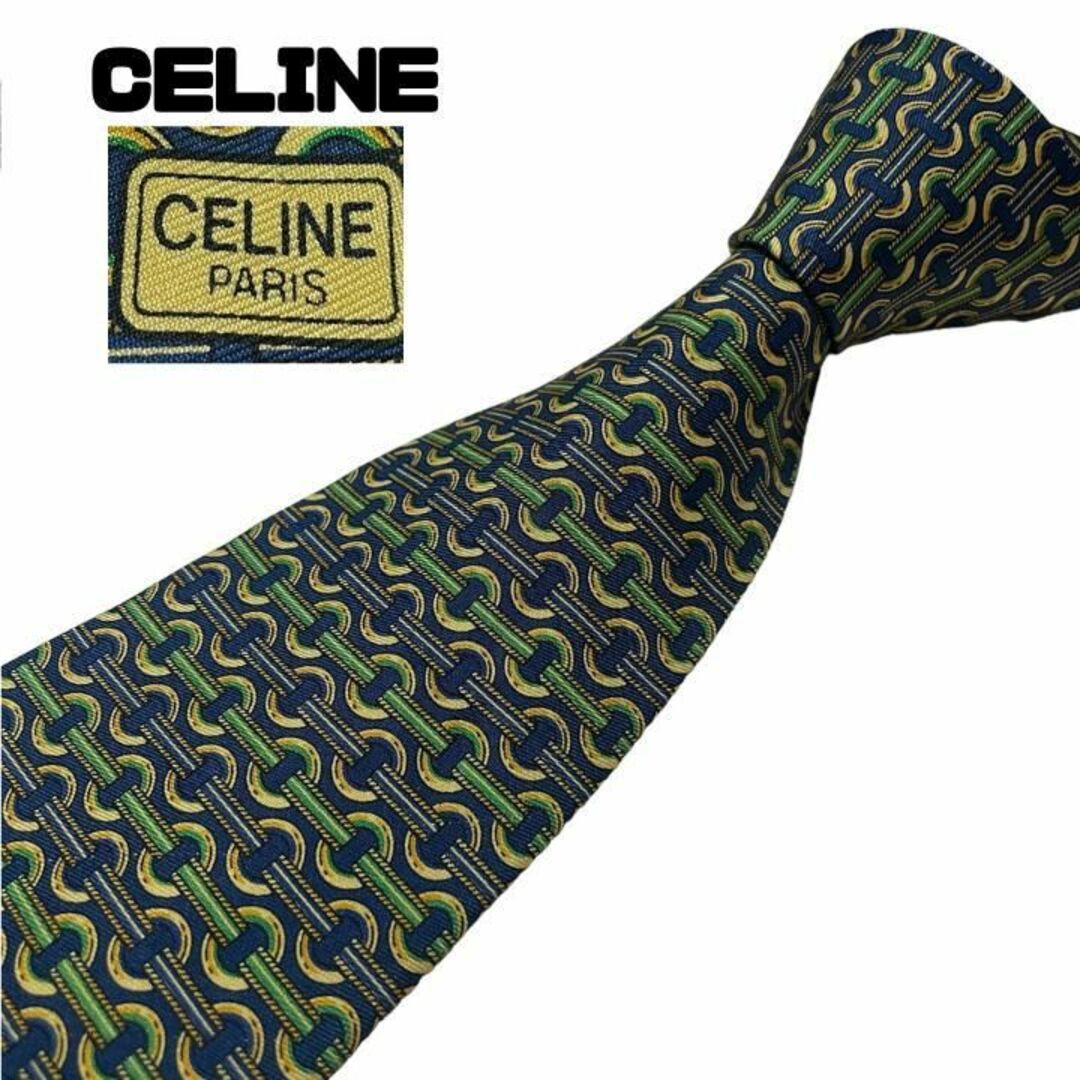 celine(セリーヌ)の【超美品】CELINE　セリーヌ　ネクタイ　ヴィンテージ　総柄　高級シルク メンズのファッション小物(ネクタイ)の商品写真