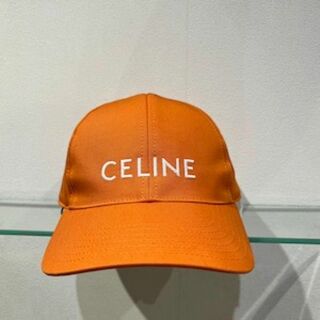 セリーヌ(celine)の新品　【CELINE】 ロゴ キャップ オレンジ (Mサイズ) ※付属品タグ(キャップ)