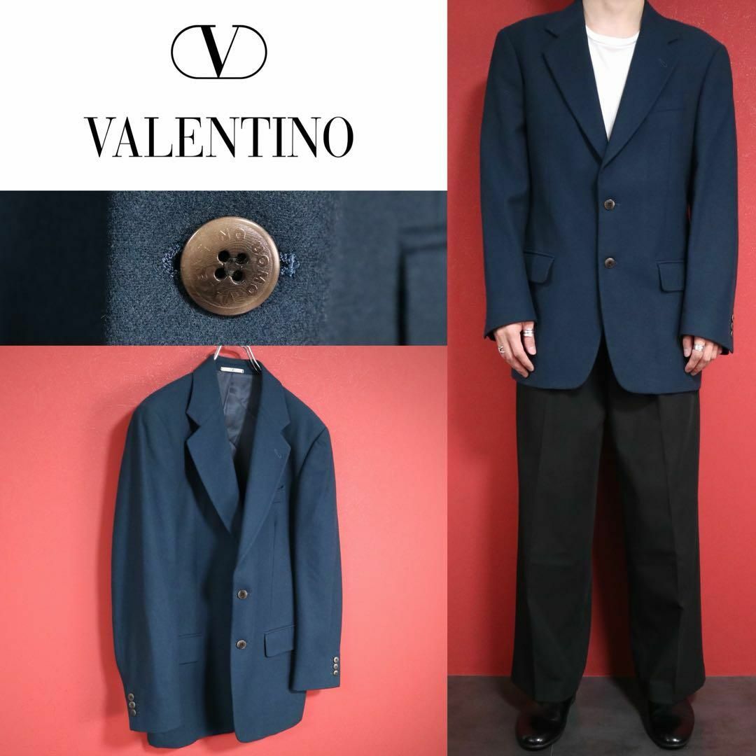 VALENTINO(ヴァレンティノ)の【希少カラー】VALENTINO 上質ウール ロゴボタン テーラードジャケット メンズのジャケット/アウター(テーラードジャケット)の商品写真