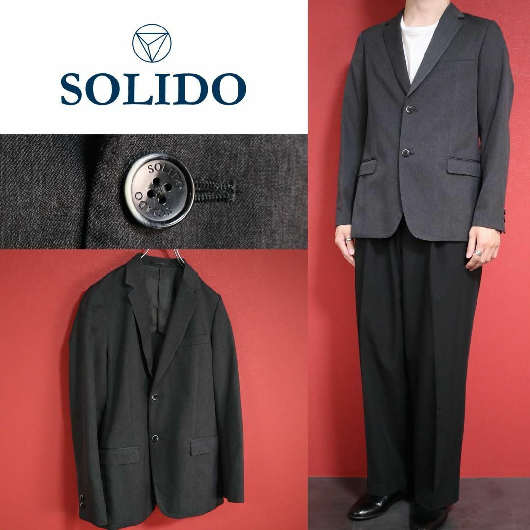 SOLIDO(ソリード)の【極美品】SOLIDO 裏地ロゴ ロゴボタン デザイン テーラードジャケット メンズのジャケット/アウター(テーラードジャケット)の商品写真