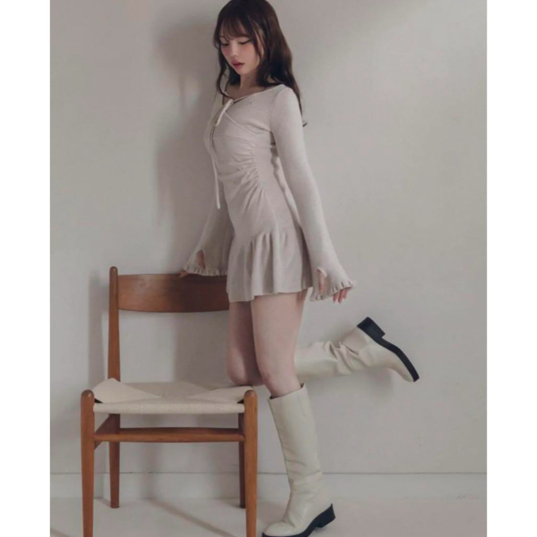 ミニワンピースAndmary Fleur knit mini dress アンドマリー - ミニ