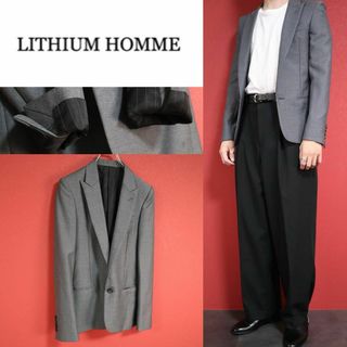 リチウムオム(LITHIUM HOMME)のLITHIUM HOMME 袖裏ストライプ 上質ウール テーラードジャケット(テーラードジャケット)