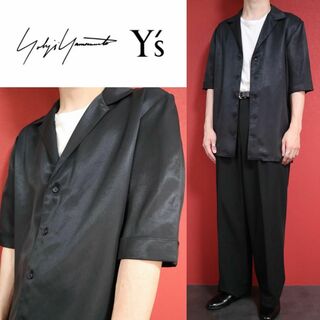 ヨウジヤマモト(Yohji Yamamoto)の【スペシャル】Y's ヨウジヤマモト 光沢 モードデザイン オープンカラーシャツ(シャツ)
