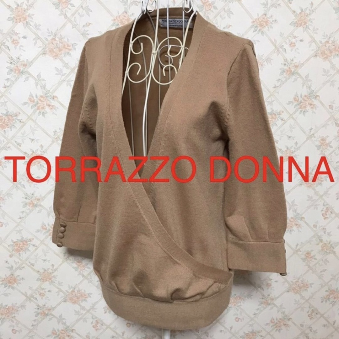 TORRAZZO DONNA(トラッゾドンナ)の★TORRAZZO DONNA/トラッゾドンナ★極美品★七分袖ニットソーM.9号 レディースのトップス(ニット/セーター)の商品写真